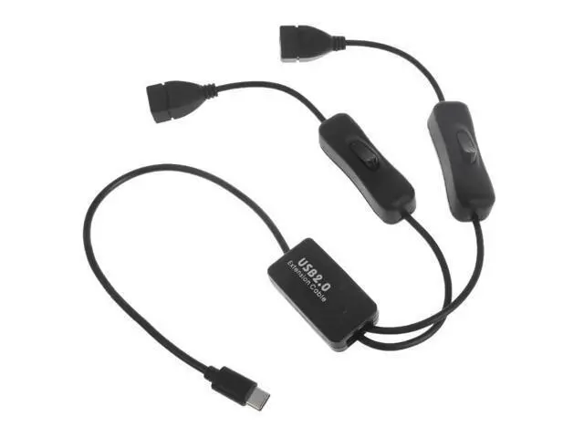 Alt view image 2 of 3 - USB 3.1 Type-C OTG HUB Cable 2 in 1 USB C 3.1 Male to Female Plug Cable Hub Type-C to Double USB 2.0 converter cable