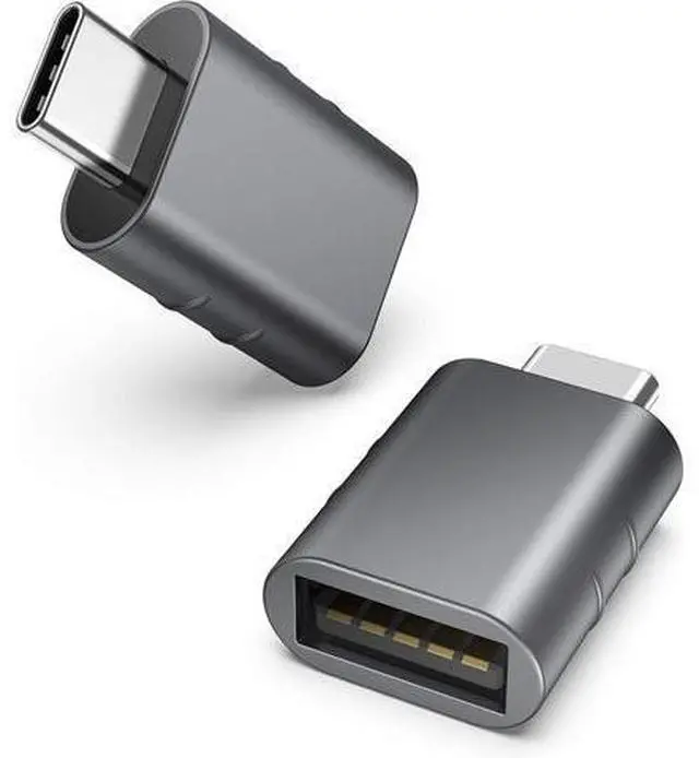 Main image of USB C to USB Adapter 2 Pack USB C Male to USB3 Female Adapter Compatible with MacBook Pro 2023 iMac iPad Mini 6/Pro MacBook Air 2022 and Other Type C or Thunderbolt 4/3 Devices Space Grey