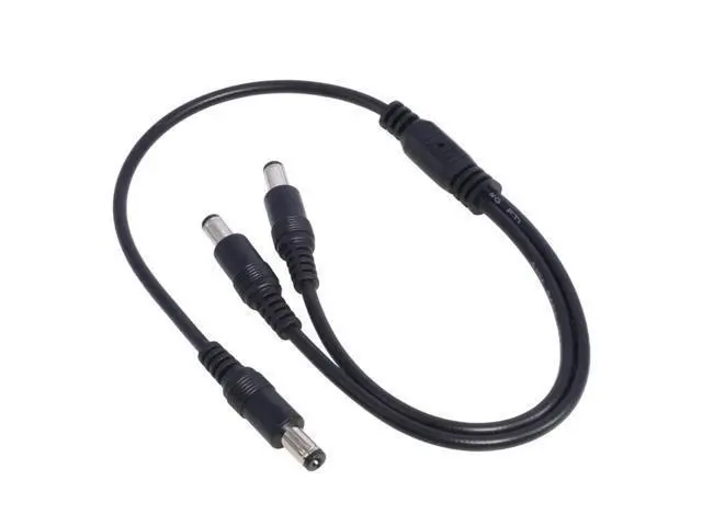 Alt view image 3 of 3 - 5.5mm*2.1mm 1 Male to 2 Male Connector Male to Male Plug DC Power Splitter Cable CCTV LED Strip Light Power Supply Adapter