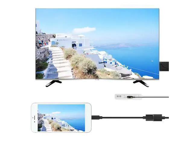 Alt view image 2 of 3 - 2 in 1 USB Female To HDMI-compatible Male Cable 1080P HD HDTV Adapter USB Male To HDTV Male 1080P HDTV Mirroring Cable