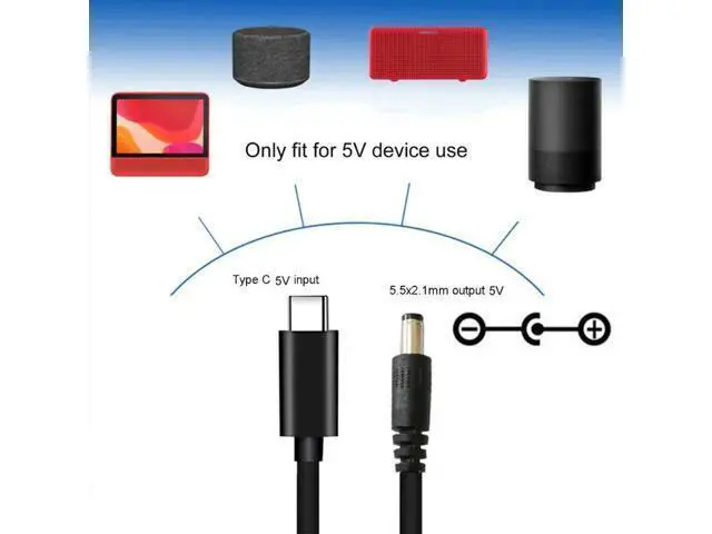 Alt view image 2 of 3 - 5V USB 3.0 Type C Male to DC 5.5X2.1mm Male Charge Cable Charging Cord Adapter Power supply Cable for Router Laptop Speaker Mode