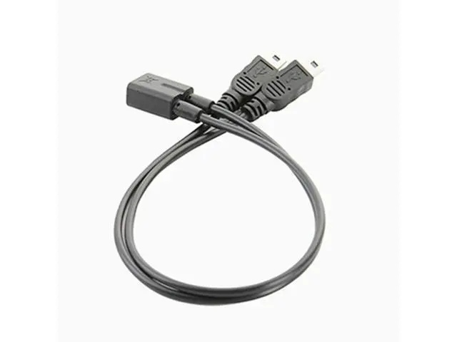 Alt view image 2 of 3 - Mini USB 1 to 2 Y Splitter Cable USB 2.0 Mini 5-Pin Female to Double 2 Male Converter High Speed Charging Cable Cord