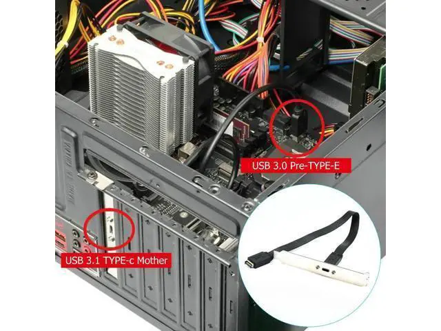 Alt view image 3 of 3 - Connectors USB 3.1 Front Panel Header Type E to Type C Motherboard Extension Cable Gen 2 10Gbps Internal Adapter Cable 30cm