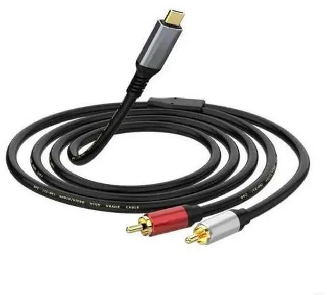 Alt view image 2 of 3 - USB C to 2RCA Male Jack Plug Adapter Type-C to RCA Male to Male Y RCA Splitter for Car Aux Stereo Speaker Amp Cord
