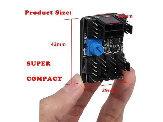Alt view image 6 of 6 - 3 Pin 4 Pin Fan Adapter PWM PC Chassis Cooling Fan Hub 8 Way Splitter 12V Speed Controller with 6 Pin Power Port
