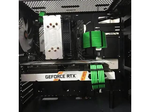 Alt view image 2 of 5 - PSU Cable Extension Kit 30CM Length with Combs,1x24Pin/2x8Pin(4+4) EPS/3x8Pin(6P+2P) PCI-E/PC Sleeved for ATX Power Supply,(Green)
