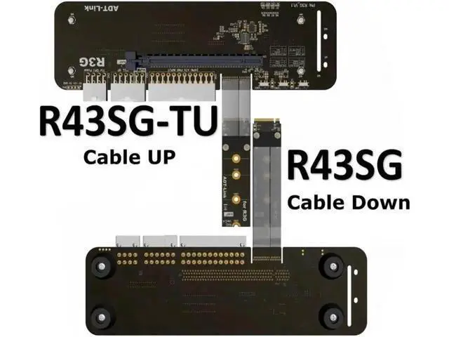 Alt view image 7 of 7 - M.2 NVMe to PCIe x16 connector PCIe x16 to M.2 NVMe eGPU Adapter R43SG 4.0 eGPU for NUC / ITX /Notebook PC Grey
