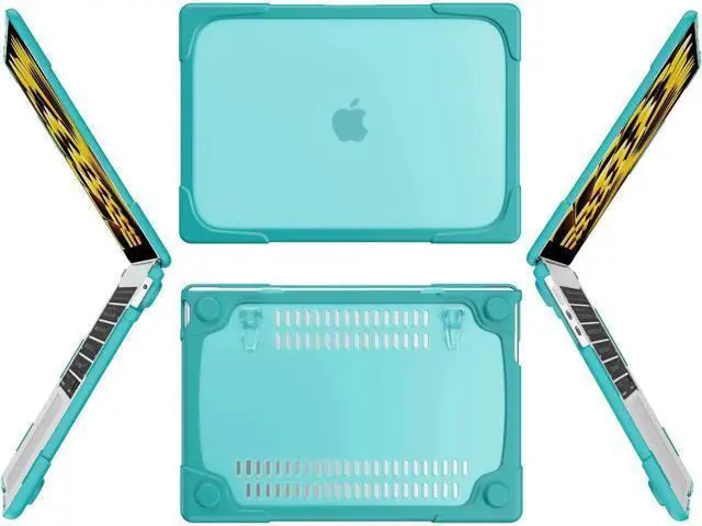 Alt view image 3 of 7 - Compatible with MacBook Air 15 inch Case 2023 Release A2941 M2 Chip with Liquid Retina Display Touch ID, Heavy Duty Rugged Hard Shell Shockproof Cover with Keyboard Skin, Type C Adapter Blue