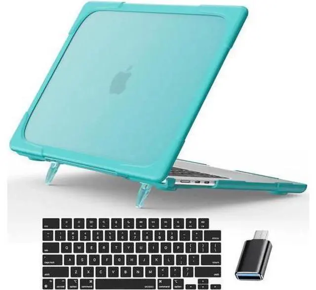Main image of Compatible with MacBook Air 15 inch Case 2023 Release A2941 M2 Chip with Liquid Retina Display Touch ID, Heavy Duty Rugged Hard Shell Shockproof Cover with Keyboard Skin, Type C Adapter Blue