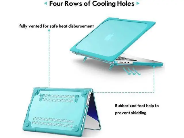 Alt view image 6 of 7 - Compatible with MacBook Air 15 inch Case 2023 Release A2941 M2 Chip with Liquid Retina Display Touch ID, Heavy Duty Rugged Hard Shell Shockproof Cover with Keyboard Skin, Type C Adapter Blue