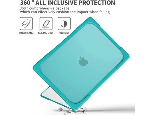 Alt view image 7 of 7 - Compatible with MacBook Air 15 inch Case 2023 Release A2941 M2 Chip with Liquid Retina Display Touch ID, Heavy Duty Rugged Hard Shell Shockproof Cover with Keyboard Skin, Type C Adapter Blue