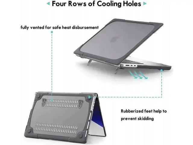 Alt view image 7 of 7 - Compatible with MacBook Air 15 inch Case 2023 Release A2941 M2 Chip with Liquid Retina Display Touch ID, Heavy Duty Rugged Hard Shell Shockproof Cover with Keyboard Skin, Type C Adapter