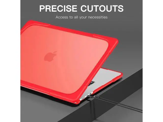 Alt view image 2 of 7 - Compatible with MacBook Air 15 inch Case 2023 Release A2941 M2 Chip with Liquid Retina Display Touch ID, Heavy Duty Rugged Hard Shell Shockproof Cover with Keyboard Skin, Type C Adapter Red