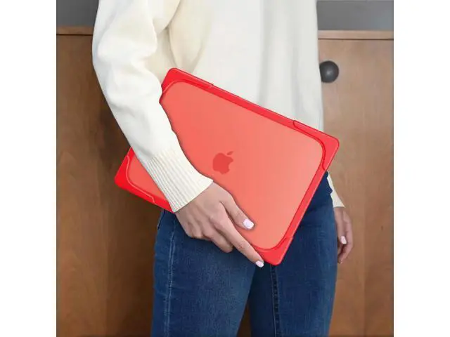 Alt view image 3 of 7 - Compatible with MacBook Air 15 inch Case 2023 Release A2941 M2 Chip with Liquid Retina Display Touch ID, Heavy Duty Rugged Hard Shell Shockproof Cover with Keyboard Skin, Type C Adapter Red