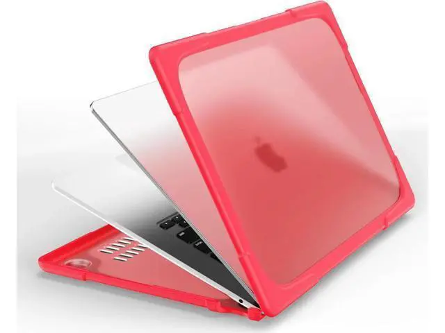 Alt view image 7 of 7 - Compatible with MacBook Air 15 inch Case 2023 Release A2941 M2 Chip with Liquid Retina Display Touch ID, Heavy Duty Rugged Hard Shell Shockproof Cover with Keyboard Skin, Type C Adapter Red