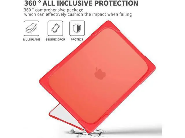 Alt view image 6 of 7 - Compatible with MacBook Air 15 inch Case 2023 Release A2941 M2 Chip with Liquid Retina Display Touch ID, Heavy Duty Rugged Hard Shell Shockproof Cover with Keyboard Skin, Type C Adapter Red