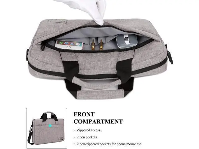 Alt view image 5 of 7 - 15.6 Inch Stylish Lightweight Business Laptop Shoulder Messenger Bag Briefcase Sleeve Case for 15-15.6 Inches Laptop/Notebook/MacBook/Ultrabook/Chromebook Computers Khaki