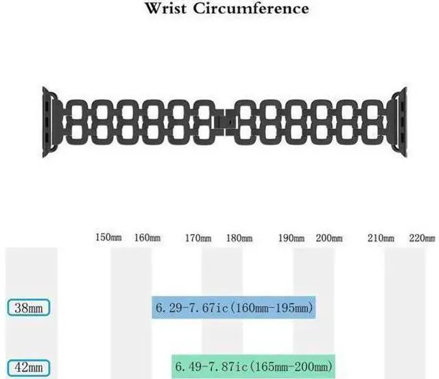 Alt view image 6 of 6 - Compatible Apple Watch Band 40mm / 38mm - 44mm / 42mm for Men Women Replacement Stainless Steel Link Band Replacement for Apple Watch Series 4 3 2 1 Black 38mm