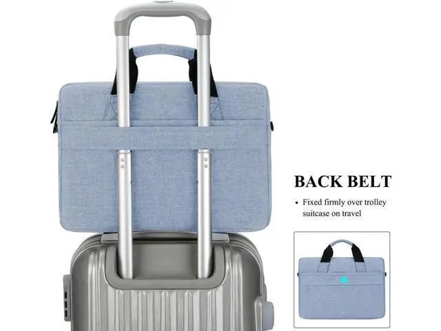 Alt view image 5 of 7 - 15.6 Inch Stylish Lightweight Business Laptop Shoulder Messenger Bag Briefcase Sleeve Case for 15-15.6 Inches Laptop/Notebook/MacBook/Ultrabook/Chromebook Computers Blue
