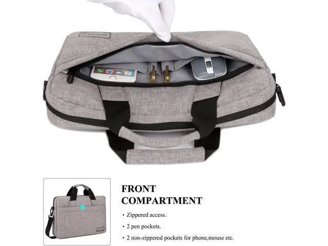 Alt view image 4 of 7 - 13.3 Inch Stylish Lightweight Business Laptop Shoulder Messenger Bag Briefcase Sleeve Case for 13-13.3 Inches Laptop/Notebook/MacBook/Ultrabook/Chromebook Computers Khaki