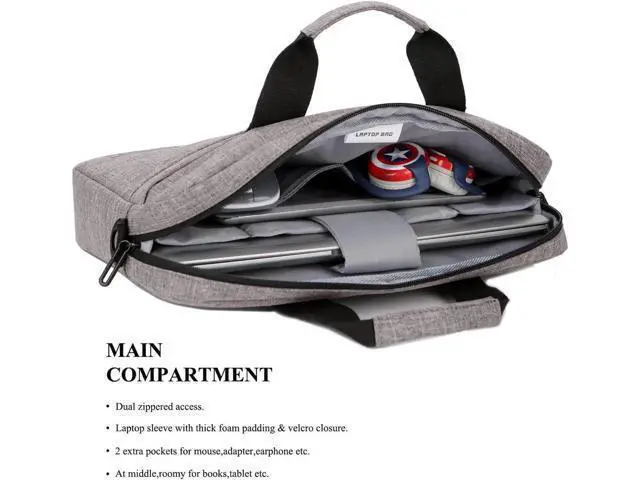 Alt view image 6 of 7 - 13.3 Inch Stylish Lightweight Business Laptop Shoulder Messenger Bag Briefcase Sleeve Case for 13-13.3 Inches Laptop/Notebook/MacBook/Ultrabook/Chromebook Computers Khaki