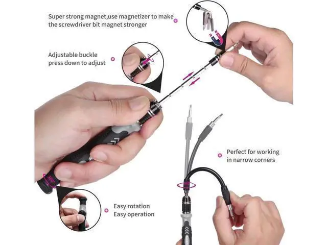 Alt view image 2 of 7 - Computer Repair Kit, 122 in 1 Magnetic Laptop Screwdriver Kit, Precision Screwdriver Set, Small Impact Screw Driver Set with Case for Computer, Laptop, PC, for iPhone, Watch,Ps4 DIY Hand Tools