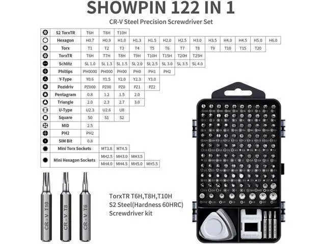 Alt view image 5 of 7 - Computer Repair Kit, 122 in 1 Magnetic Laptop Screwdriver Kit, Precision Screwdriver Set, Small Impact Screw Driver Set with Case for Computer, Laptop, PC, for iPhone, Watch,Ps4 DIY Hand Tools
