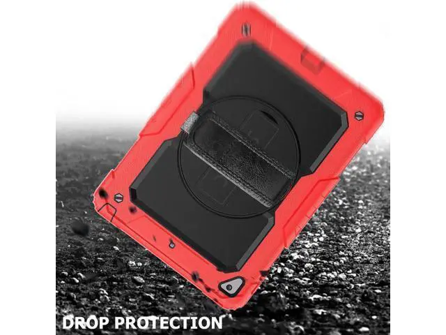 Alt view image 2 of 6 - iPad 6th 5th Generation Case New iPad 9.7 Inch 2018 2017 Case Full-body Shock Proof Hybrid Armor Protective Case Cover with 360 Rotating Stand & Strap for Apple iPad 5th / 6th iPad Air 2 iPad Pro 9.7