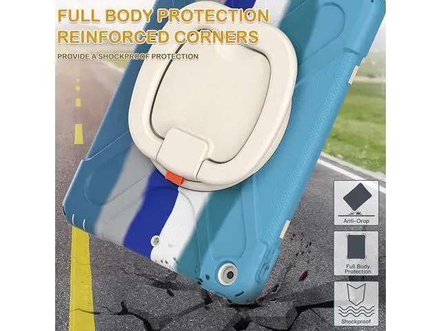 Alt view image 6 of 7 - iPad 8th 7th Generation Case, iPad 10.2 inch Case 2020 2019, Heavy Duty Rugged Kids Cover with Rotating Stand/Pencil Holder/Carrying Strap