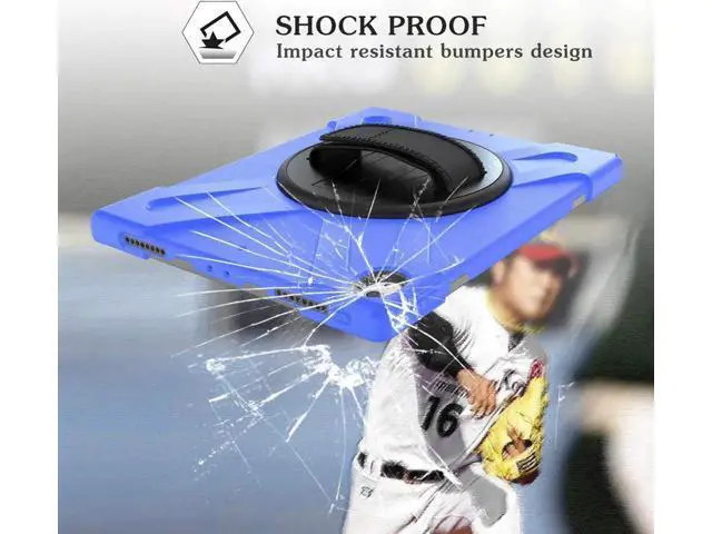 Alt view image 6 of 7 - iPad Pro 12.9 Case 3rd Gen 2018 Heavy Duty Shockproof Protective Case Cover with 360 Degree Rotating Kickstand / Adjustable Hand Strap and Carrying Shoulder Strap for iPad Pro 12.9 3rd Generation Blue