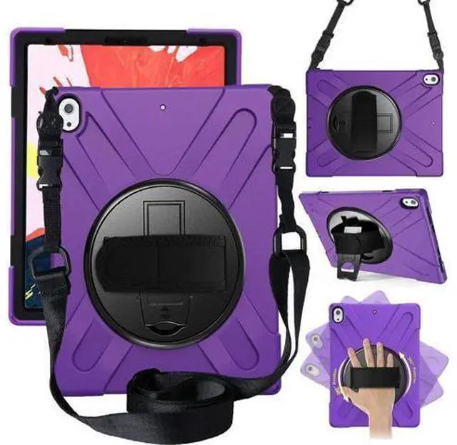 Main image of iPad Pro 12.9 Case 3rd Gen 2018 Heavy Duty Shockproof Protective Case Cover with 360 Degree Rotating Kickstand / Adjustable Hand Strap and Carrying Shoulder Strap for iPad Pro 12.9 3rd Generation