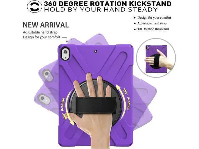 Alt view image 2 of 7 - iPad Pro 12.9 Case 3rd Gen 2018 Heavy Duty Shockproof Protective Case Cover with 360 Degree Rotating Kickstand / Adjustable Hand Strap and Carrying Shoulder Strap for iPad Pro 12.9 3rd Generation
