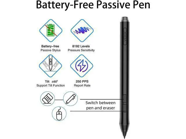 Alt view image 5 of 7 - VEIKK A15 Graphic Drawing Tablet 10x6 inch Graphics Tablet with 8192 Levels Battery-Free Stylus and 12 Shortcut Keys Art Tablet for Drawing and E-Learning/Online Classes in MAC Wins and Android(Blue)