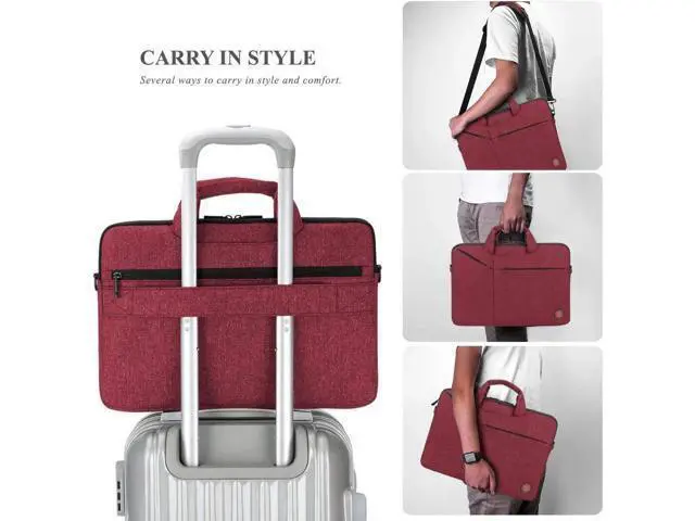 Alt view image 5 of 7 - Laptop Bag 15.6 Inch Water Resistant Briefcase Shoulder Messenger Bag Water Repellent Laptop Bag Satchel Tablet Bussiness Carrying Handbag Laptop Sleeve for Macbook Computer Notebook Women and Men