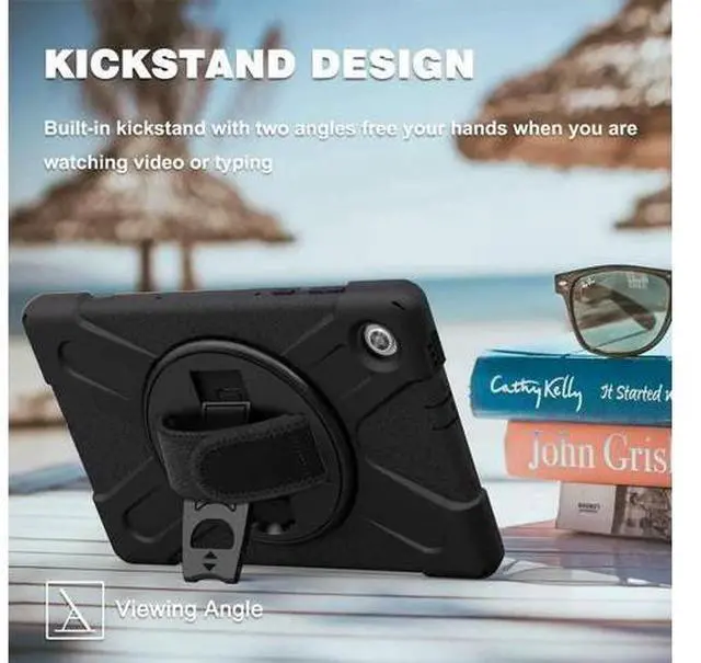 Alt view image 2 of 6 - Shoockproof Case for Lenovo Tab M10 HD (2nd Gen) 2020 10.1 Inch Rugged Case with Strap Kickstand Shoulder Belt for TB-X306F / TB-X306X