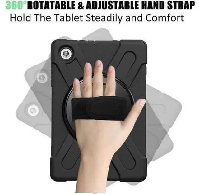 Alt view image 3 of 6 - Shoockproof Case for Lenovo Tab M10 HD (2nd Gen) 2020 10.1 Inch Rugged Case with Strap Kickstand Shoulder Belt for TB-X306F / TB-X306X