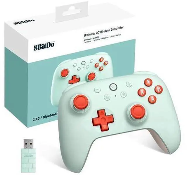Main image of 8Bitdo Ultimate 2C Wireless Controller for Windows PC and Android, Gamepad with 1000Hz Polling Rate, Remappable L4/R4 Bumpers, Rumble Vibration and Turbo Function Orange