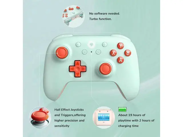 Alt view image 5 of 7 - 8Bitdo Ultimate 2C Wireless Controller for Windows PC and Android, Gamepad with 1000Hz Polling Rate, Remappable L4/R4 Bumpers, Rumble Vibration and Turbo Function Orange