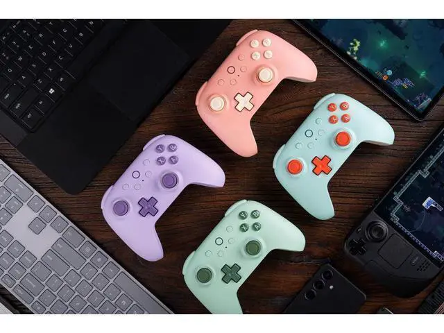 Alt view image 3 of 7 - 8Bitdo Ultimate 2C Wireless Controller for Windows PC and Android, Gamepad with 1000Hz Polling Rate, Remappable L4/R4 Bumpers, Rumble Vibration and Turbo Function Orange
