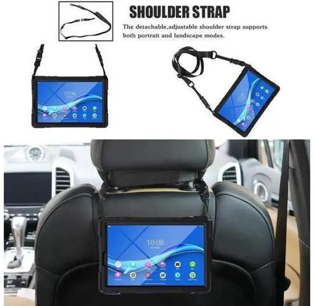 Alt view image 5 of 6 - Shoockproof Case for Lenovo Tab M10 HD (2nd Gen) 2020 10.1 Inch Rugged Case with Strap Kickstand Shoulder Belt for TB-X306F / TB-X306X