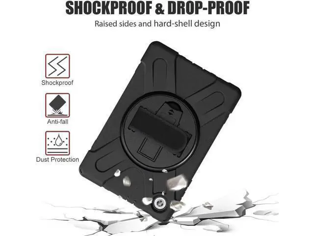 Alt view image 6 of 6 - Shoockproof Case for Lenovo Tab M10 HD (2nd Gen) 2020 10.1 Inch Rugged Case with Strap Kickstand Shoulder Belt for TB-X306F / TB-X306X