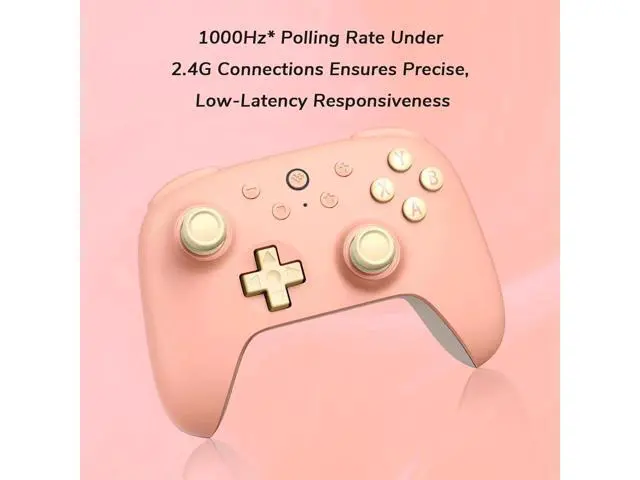 Alt view image 2 of 7 - 8Bitdo Ultimate 2C Wireless Controller for Windows PC and Android, Gamepad with 1000Hz Polling Rate, Remappable L4/R4 Bumpers, Rumble Vibration and Turbo Function Pink