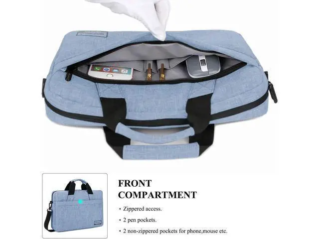 Alt view image 3 of 7 - 13.3 Inch Stylish Lightweight Business Laptop Shoulder Messenger Bag Briefcase Sleeve Case for 13-13.3 Inches Laptop/Notebook/MacBook/Ultrabook/Chromebook Computers Blue