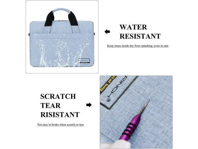Alt view image 4 of 7 - 13.3 Inch Stylish Lightweight Business Laptop Shoulder Messenger Bag Briefcase Sleeve Case for 13-13.3 Inches Laptop/Notebook/MacBook/Ultrabook/Chromebook Computers Blue
