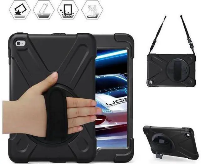 Main image of for iPad Mini 4 Case Three Layer Drop Protection Shockpoof Rugged Heavy Duty iPad Mini 4 Protective Case With a 360 Degree Swivel Stand Hand Strap and a Shoulder Strap for iPad Mini 4 Case
