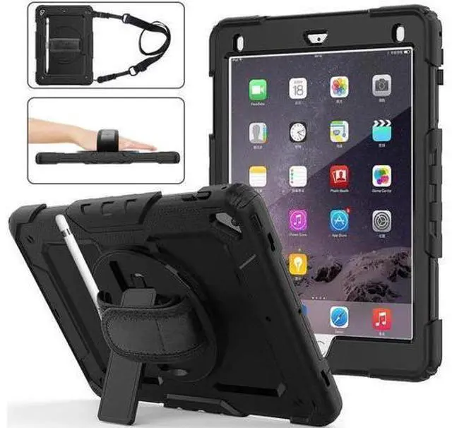 Main image of iPad 9.7 2018 2017 Case iPad Air 2 Case iPad Pro 9.7 Case Heavy Duty Rugged Shockproof Protective Hard Case Cover For for Apple iPad 6th / 5th Generation / iPad Air 2 / iPad Pro 9.7 inch Black