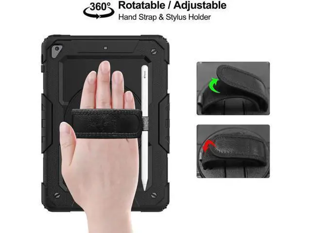 Alt view image 2 of 7 - iPad 9.7 2018 2017 Case iPad Air 2 Case iPad Pro 9.7 Case Heavy Duty Rugged Shockproof Protective Hard Case Cover For for Apple iPad 6th / 5th Generation / iPad Air 2 / iPad Pro 9.7 inch Black