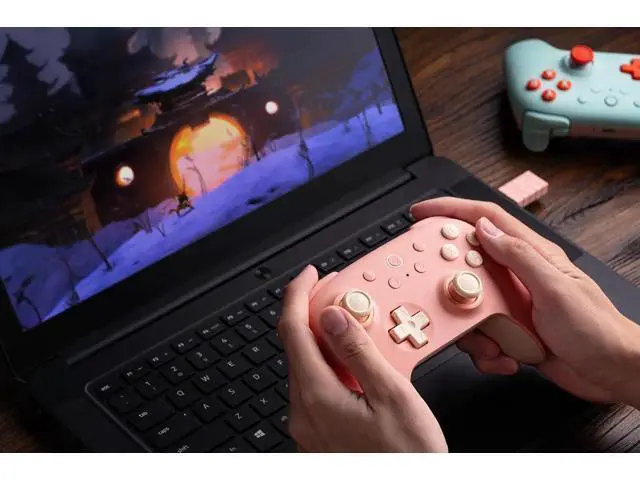 Alt view image 6 of 7 - 8Bitdo Ultimate 2C Wireless Controller for Windows PC and Android, Gamepad with 1000Hz Polling Rate, Remappable L4/R4 Bumpers, Rumble Vibration and Turbo Function Pink