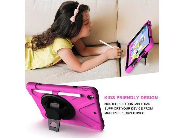 Alt view image 7 of 7 - New iPad 10.2 Case 2019 iPad 7th Generation Case Cover with Pencil Holder / Rotatable Stand / Hand Strap and Shoulder Belt Shockproof Case for iPad 10.2 inch 2019 Tablet A2197 A2198 A2200