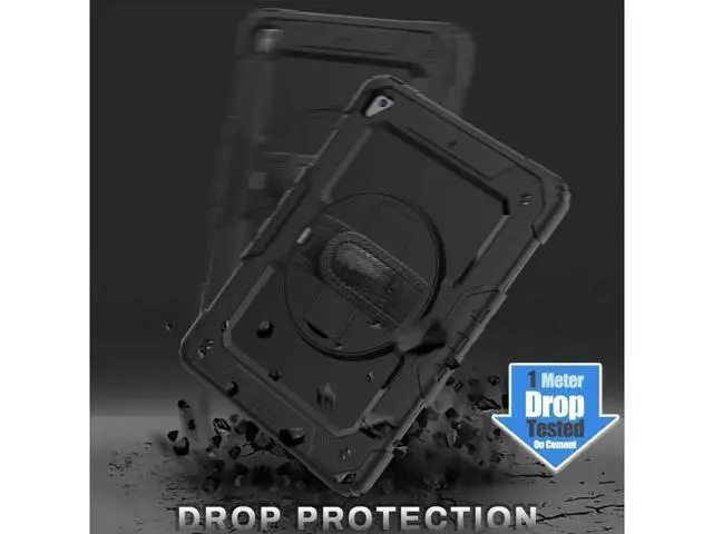 Alt view image 6 of 7 - iPad 9.7 2018 2017 Case iPad Air 2 Case iPad Pro 9.7 Case Heavy Duty Rugged Shockproof Protective Hard Case Cover For for Apple iPad 6th / 5th Generation / iPad Air 2 / iPad Pro 9.7 inch Black